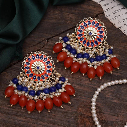 Orange Blue Sukh Earring