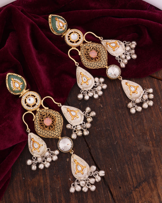 Mint Green Abhilasha Premium Brass Chandbali