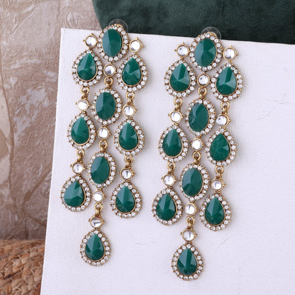 Green Tavleen Dangler Earring