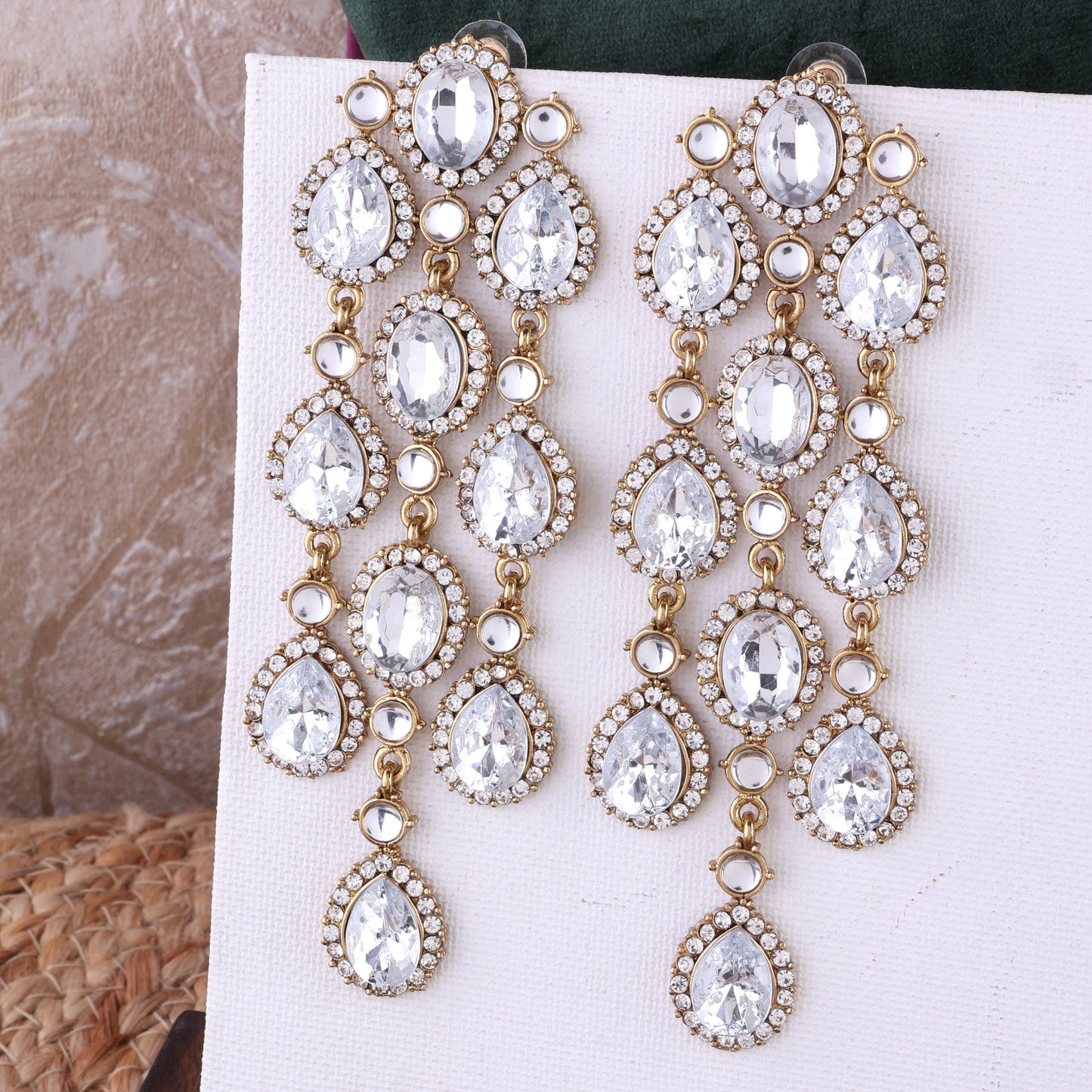 White Tavleen Dangler Earring