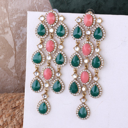 Coral Green Tavleen Dangler Earring