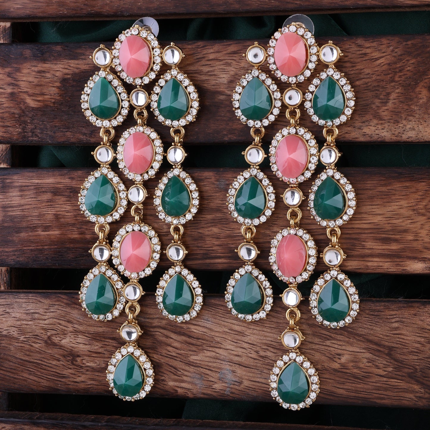 Coral Green Tavleen Dangler Earring