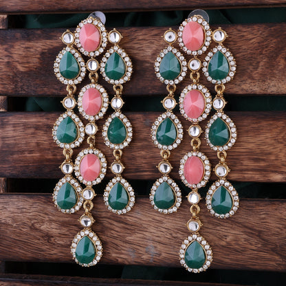 Coral Green Tavleen Dangler Earring