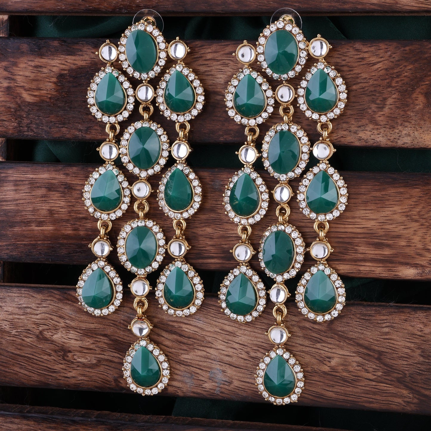 Green Tavleen Dangler Earring