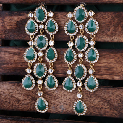 Green Tavleen Dangler Earring