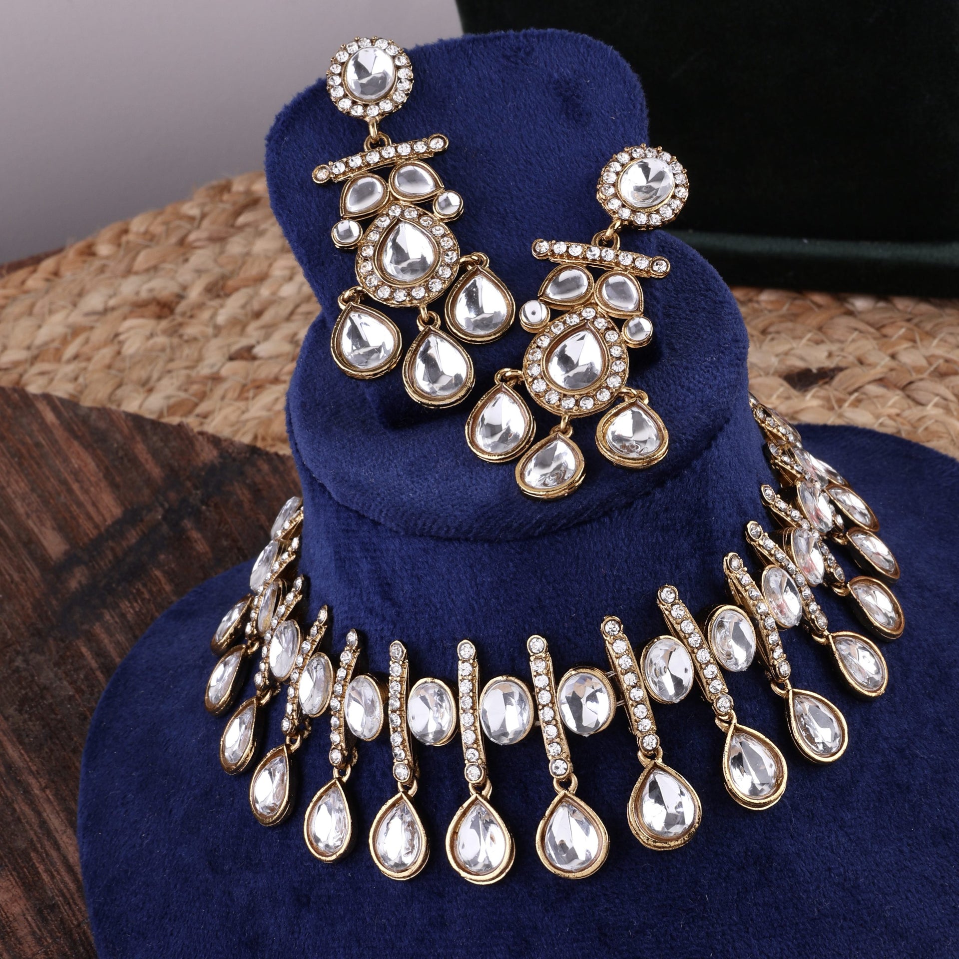 Jane Indo Western Necklace With Earrings