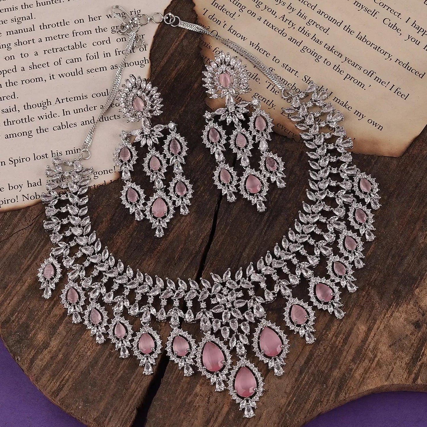 Blush Vineeta American Diamond Necklace Set