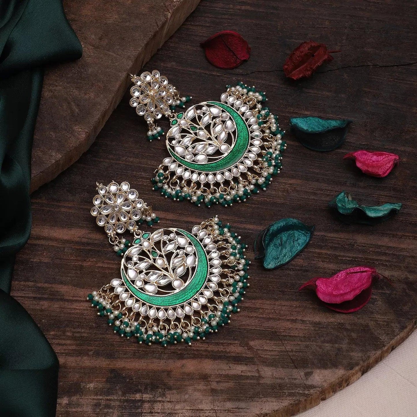 Dark Green Khyati Chandbali