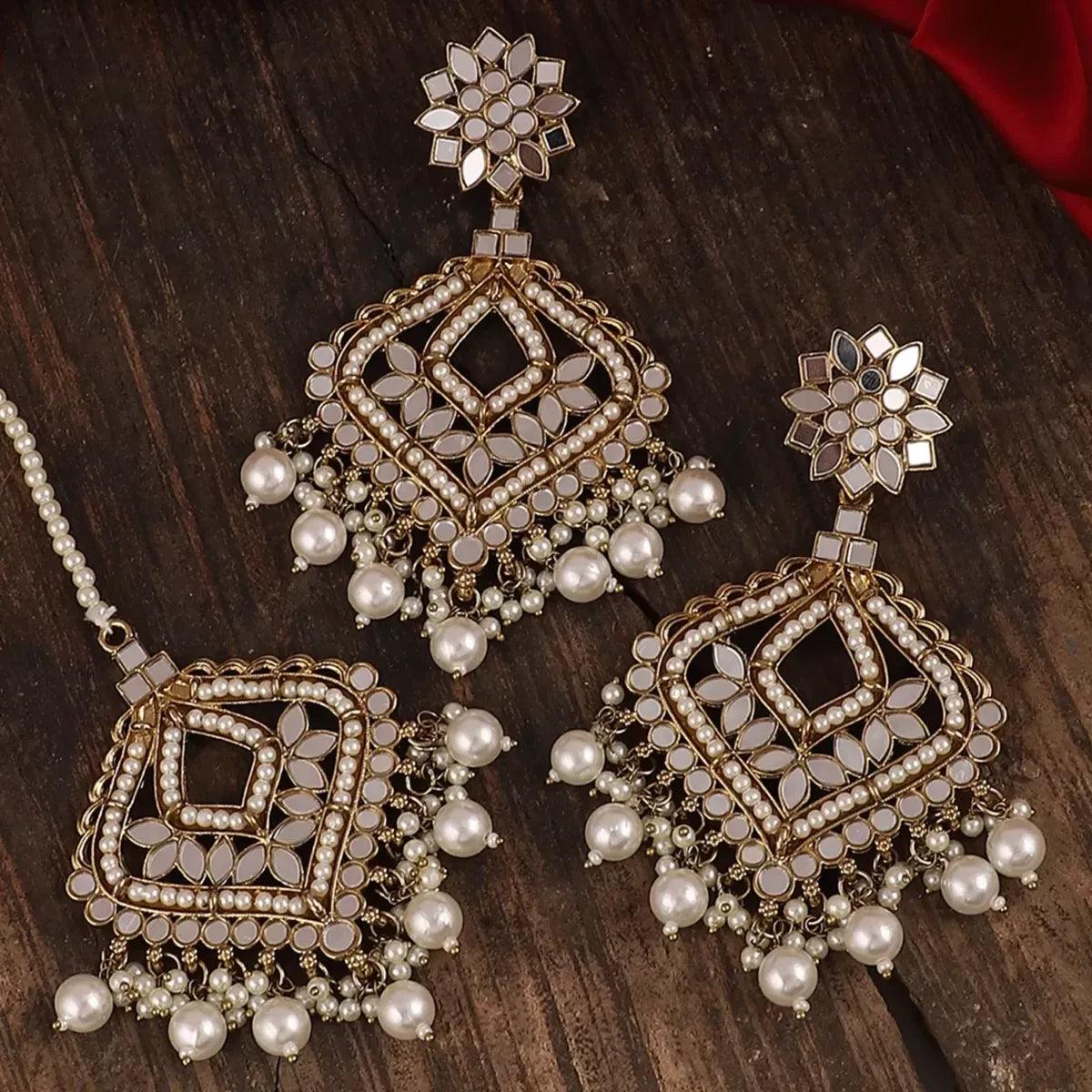 Pearl Misha Mirror Teeka Earring