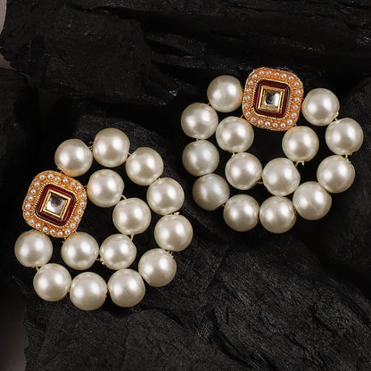 Ruby Meena Pearl Stud