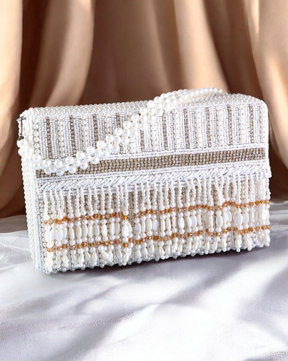 Taylor Pearl String Flap Clutch