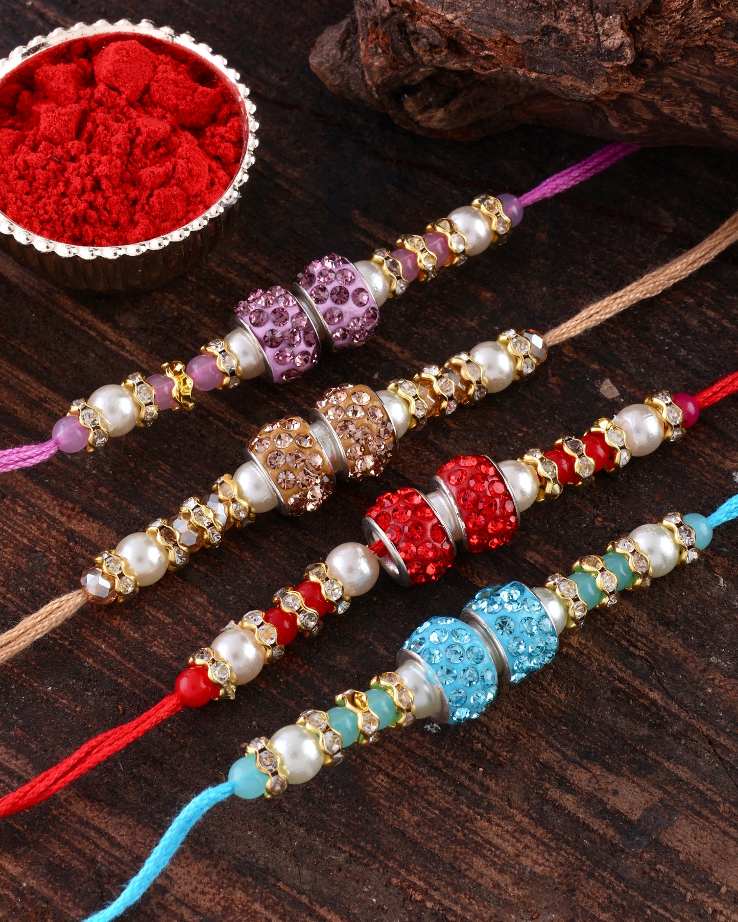 Pack of 4 - Tejomay Rakhi for Brother | Tilak Set Included