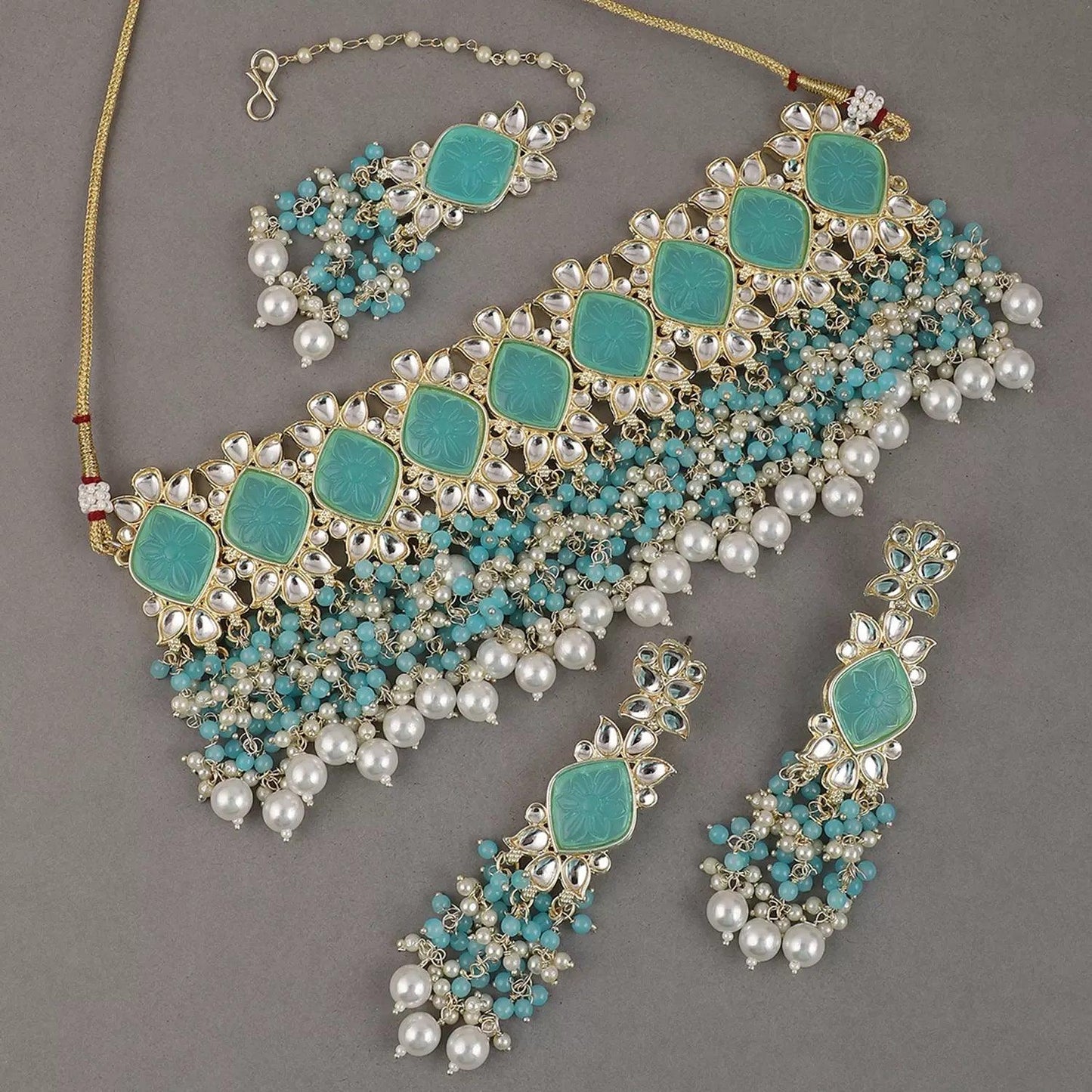 Turquoise Mirza Choker Set