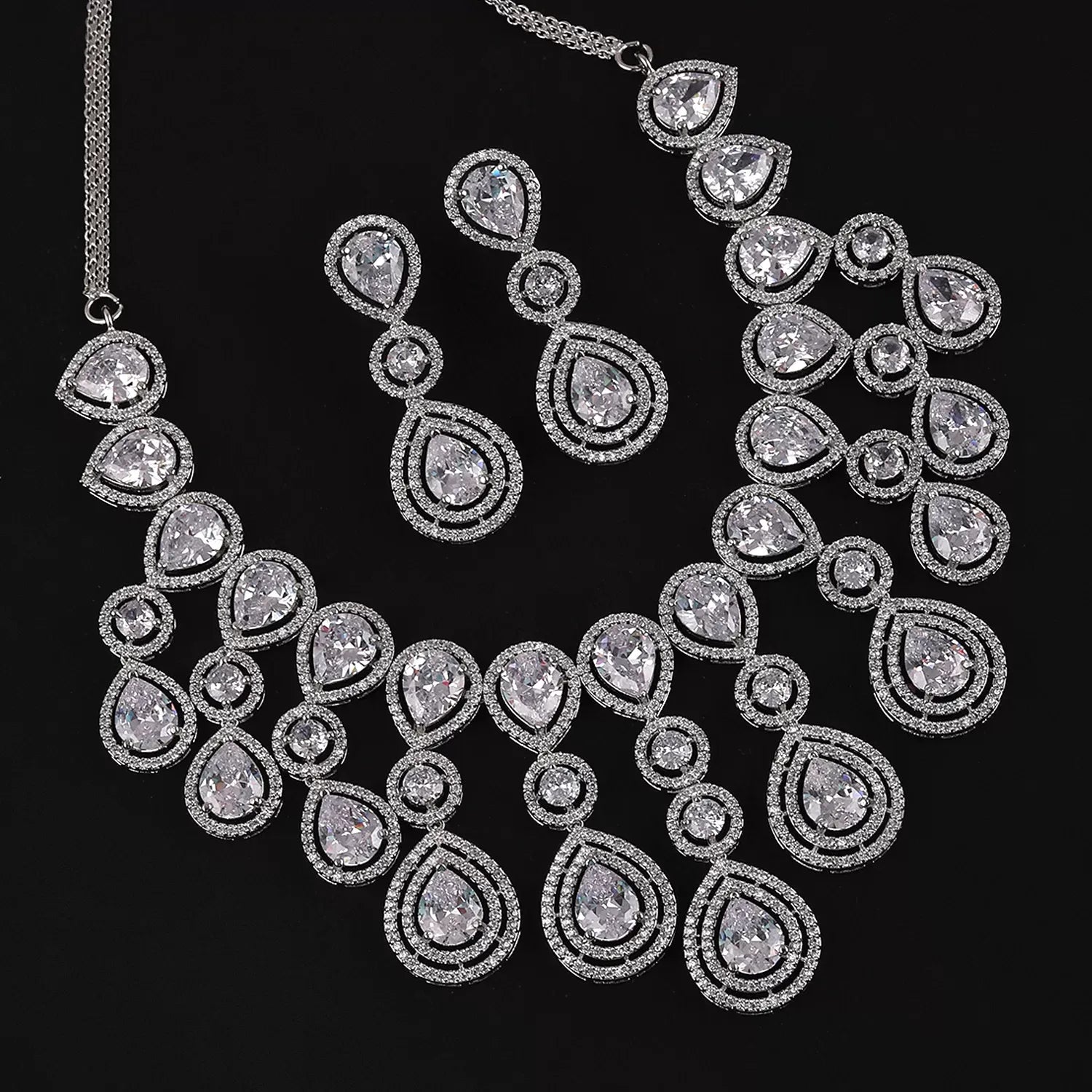 Silver Ananya AD Necklace