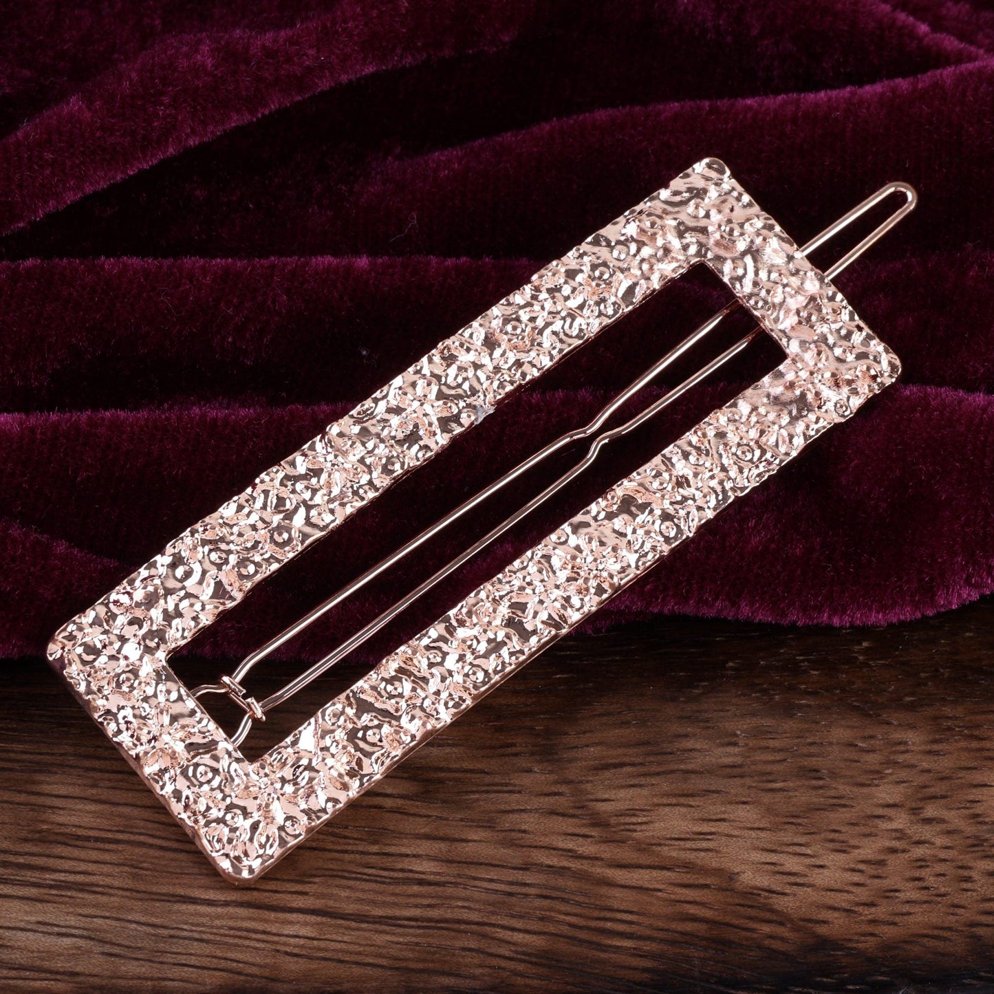 Rose Gold Textured Hair Clip