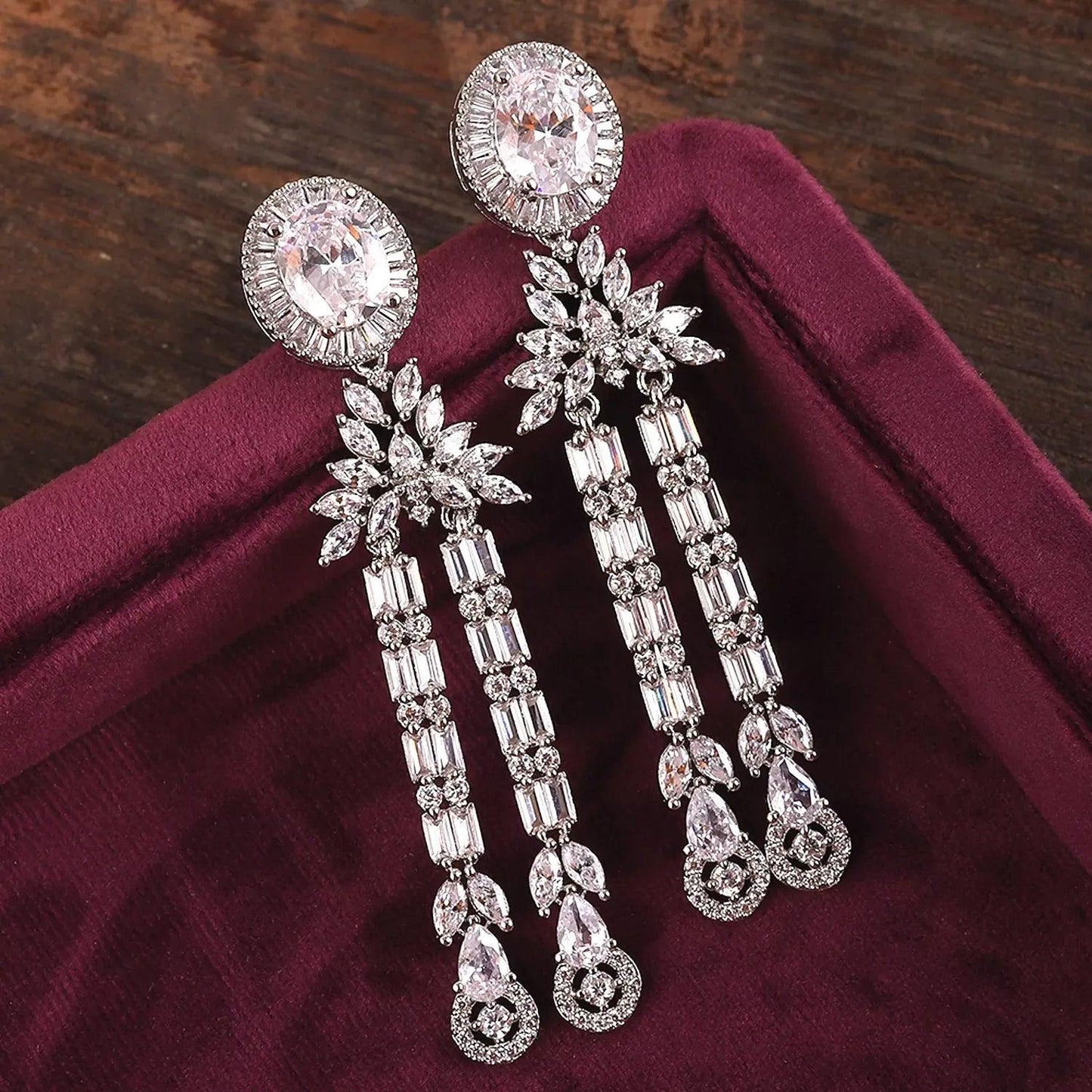 Silver Malvi AD Earring