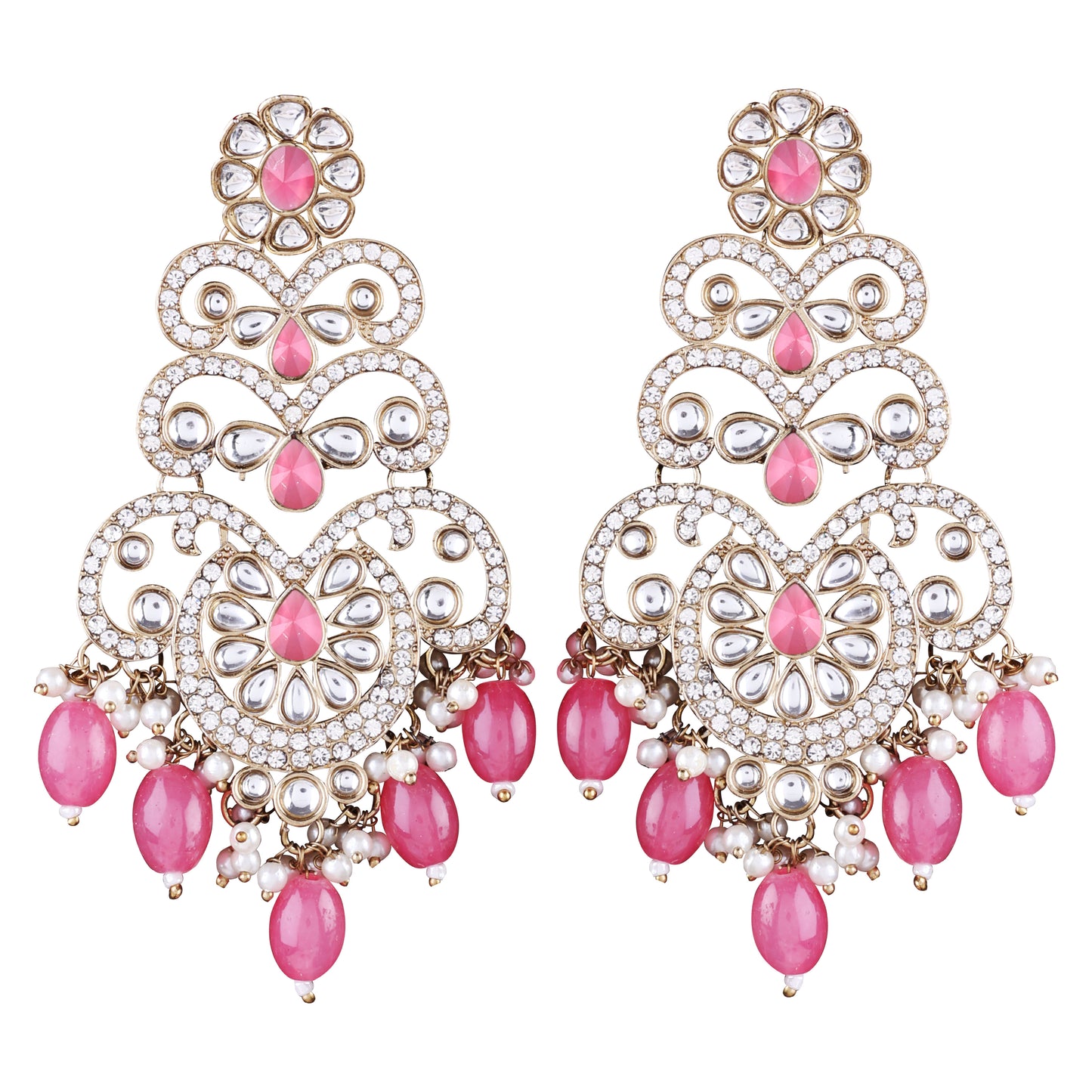 Dark Pink Zayna Designer Earring