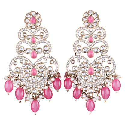 Dark Pink Zayna Designer Earring