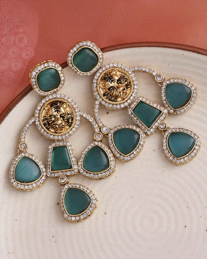 Anaya Sage Green Sabya Designer Earring
