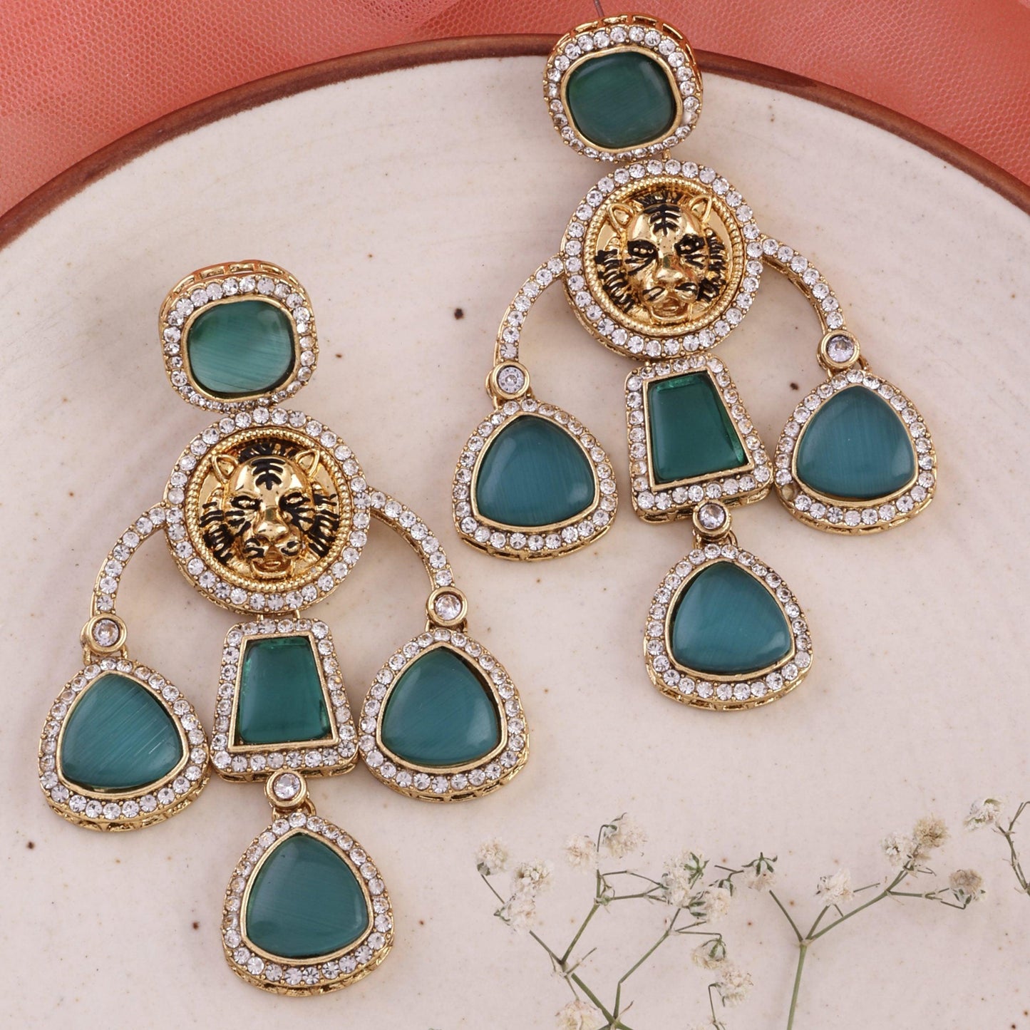 Sage Green Sabya Designer Earring