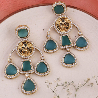 Anaya Sage Green Sabya Designer Earring