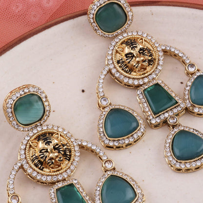 Anaya Sage Green Sabya Designer Earring