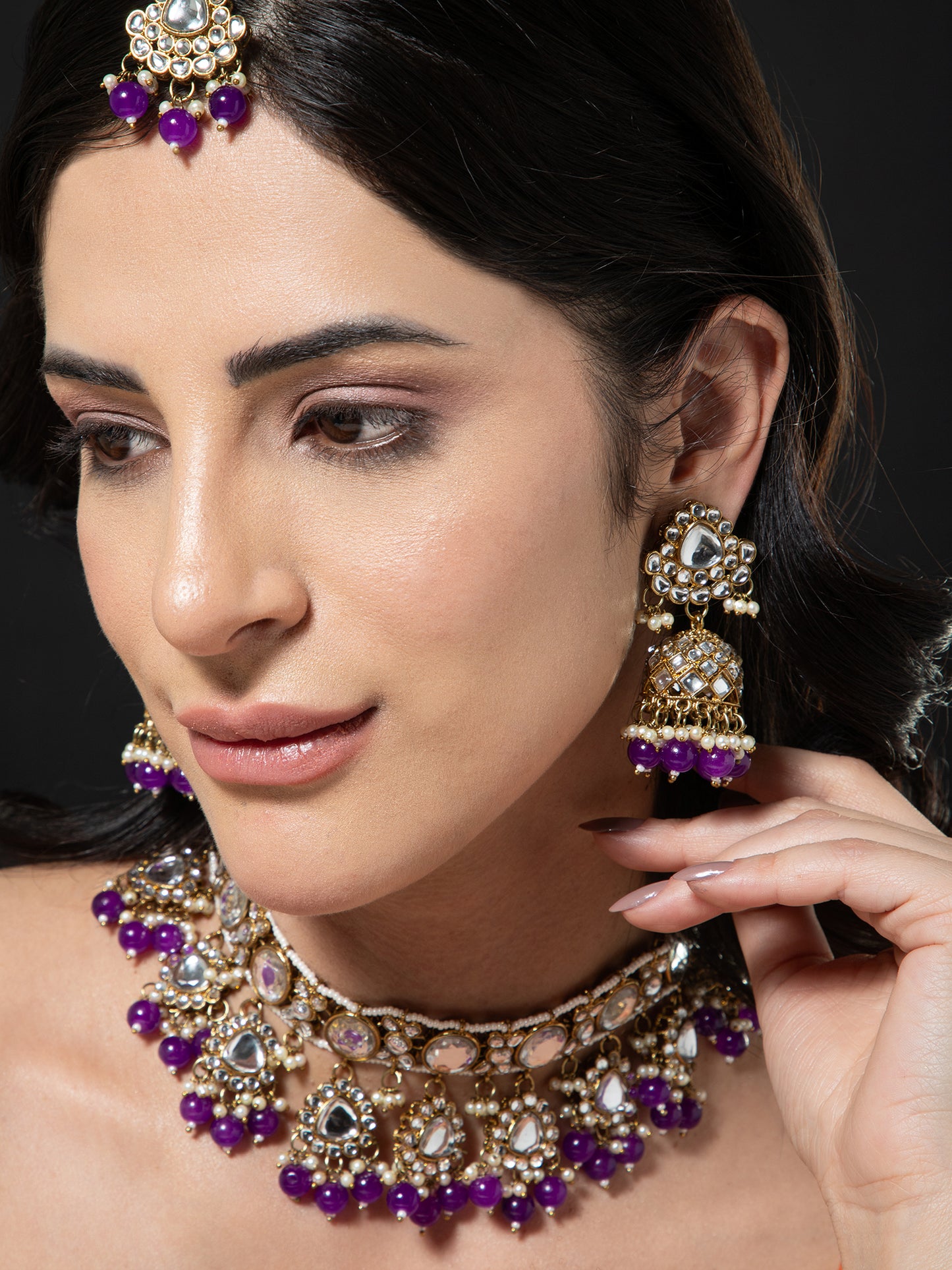 Purple Myraahi Choker Set