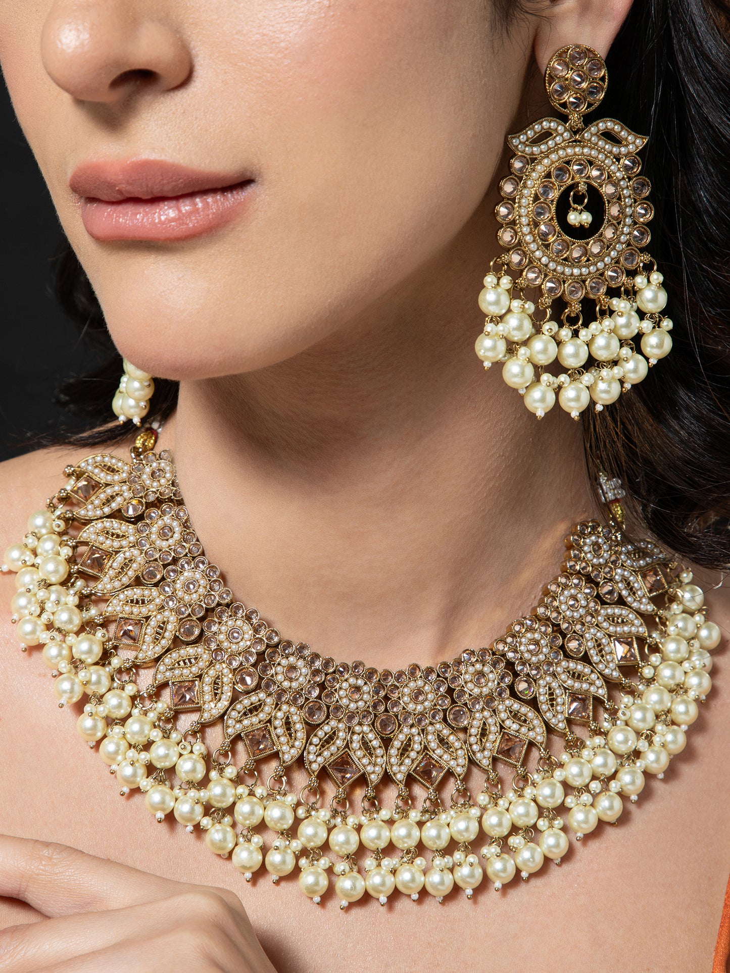 Pearl Kaishori Necklace Earring with Teeka