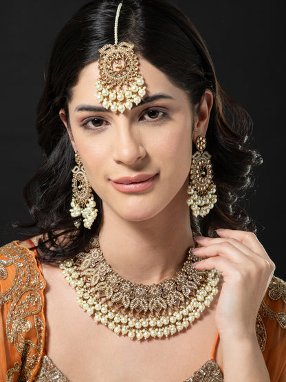 Pearl Kaishori Necklace Earring with Teeka