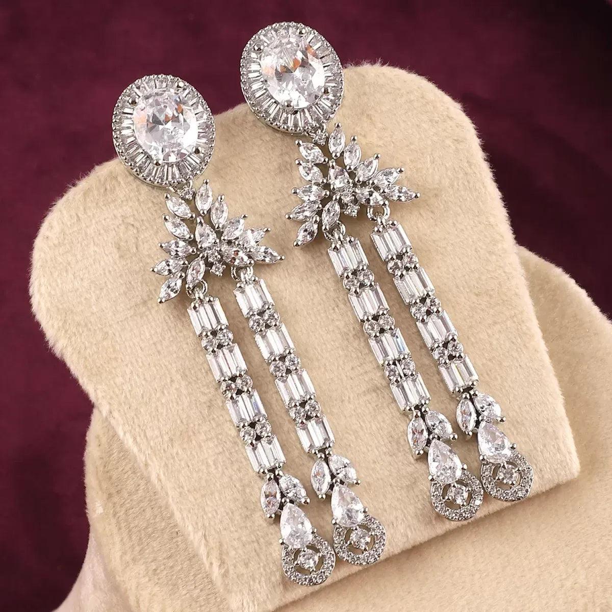 Silver Malvi AD Earring