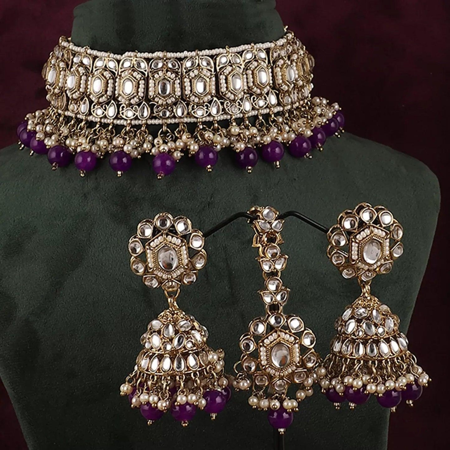 Purple Padmini Choker Set