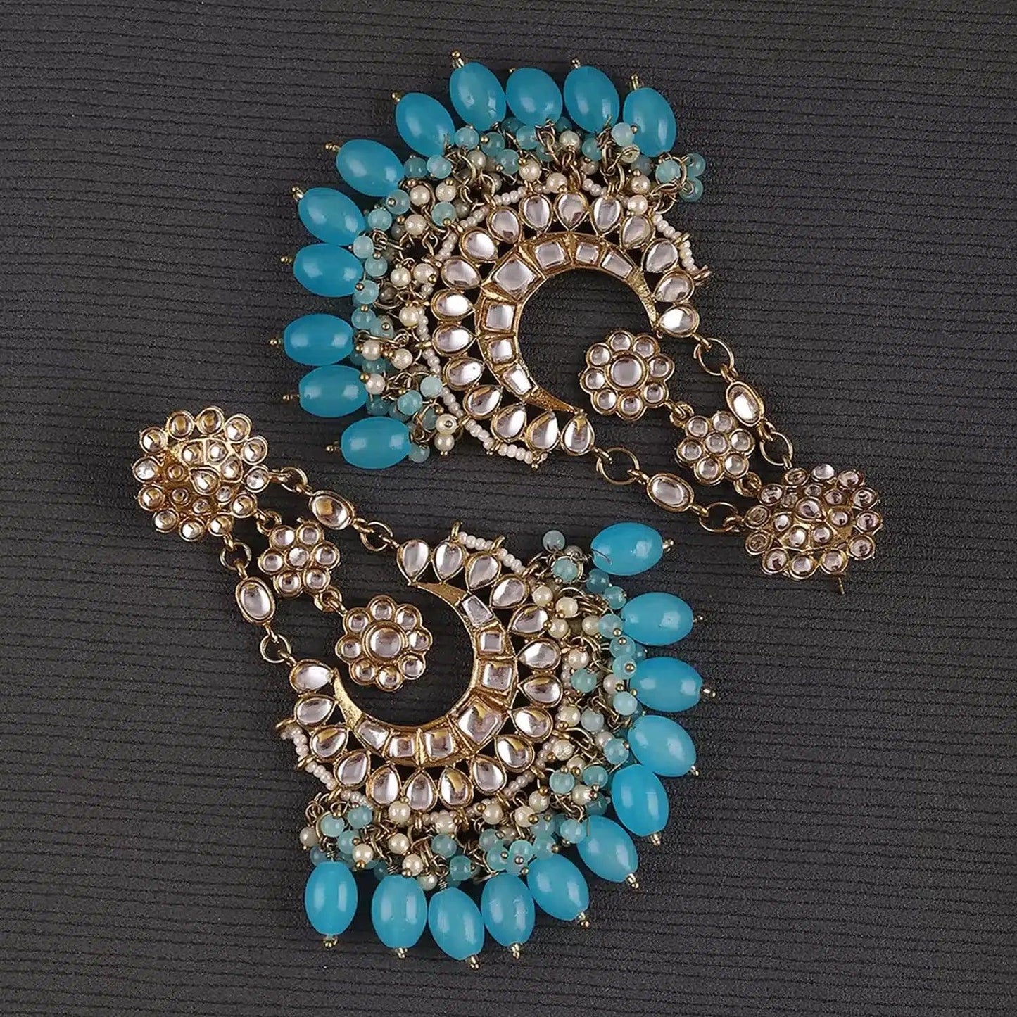 Turquoise Ujala Chandbali