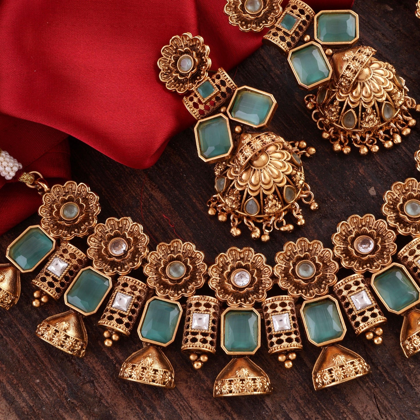 Mint Kunti Rajwada Necklace