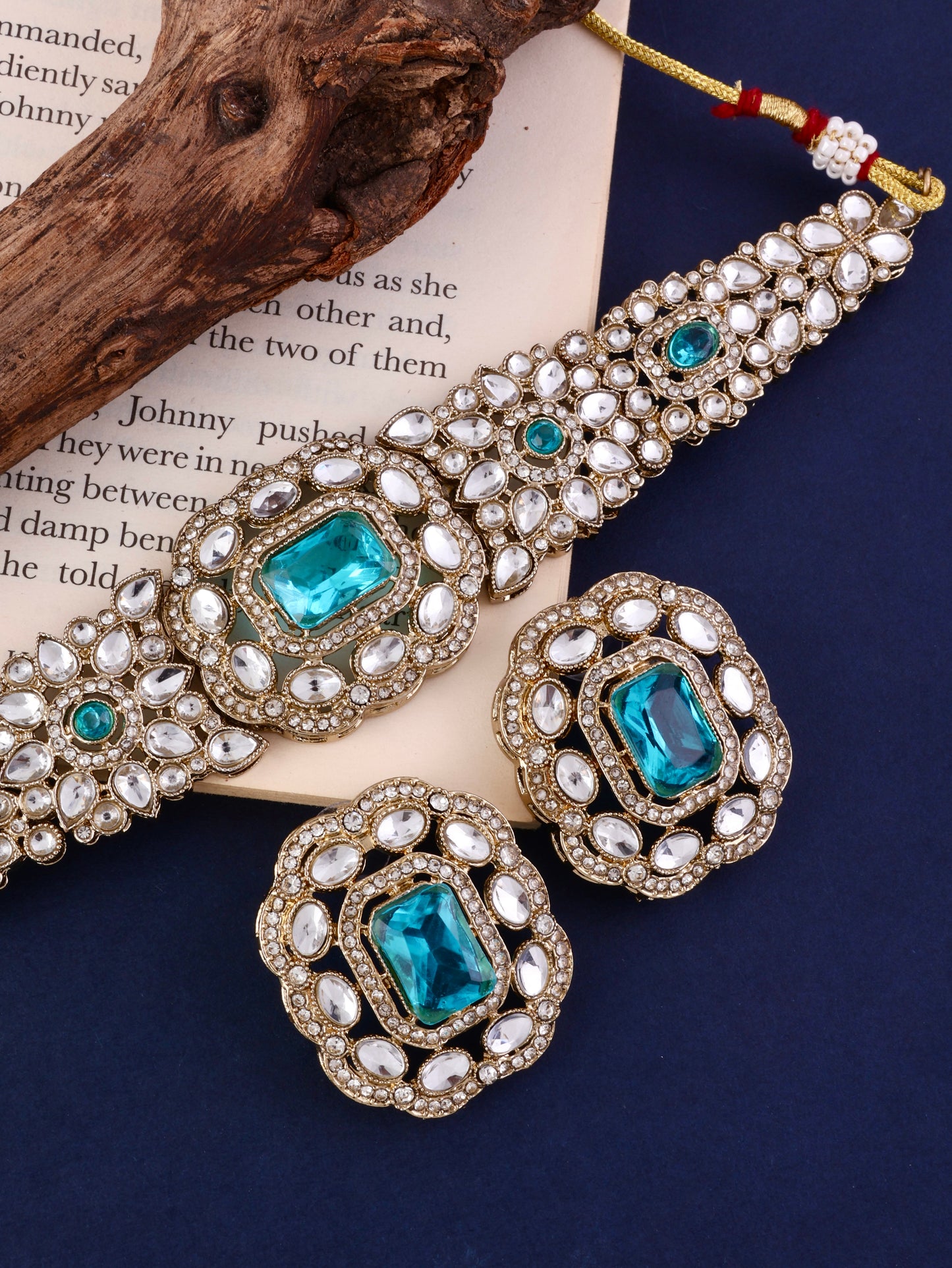 Turquoise Gunveen Choker Necklace Earring