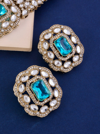 Turquoise Gunveen Choker Necklace Earring