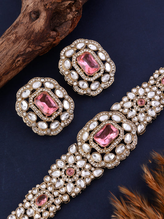 Crystal Blush Gunveen Choker Necklace Earring