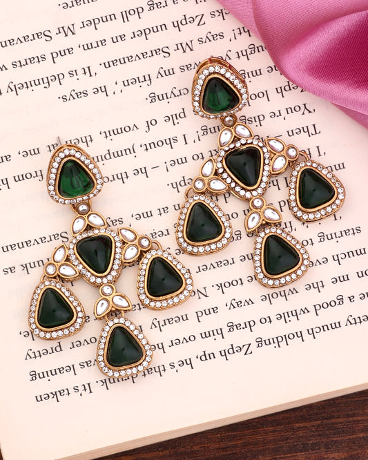 Emerald Mishka Designer Earring
