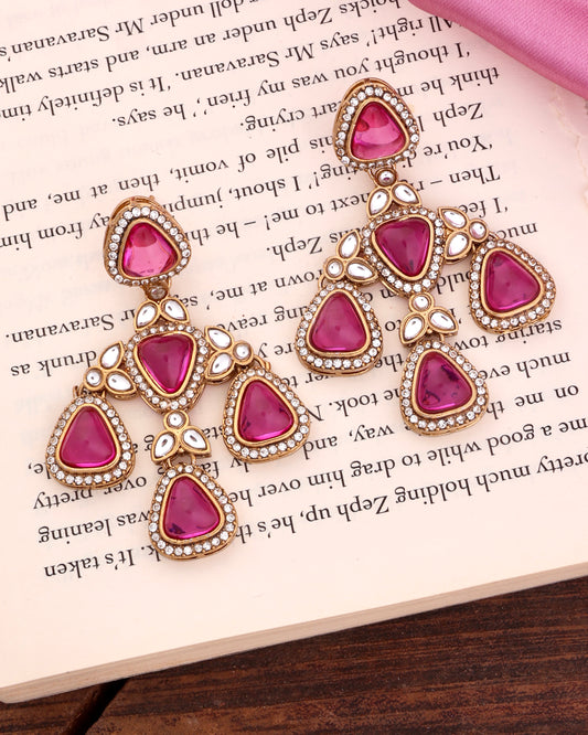 Pink Mishka Designer Earring