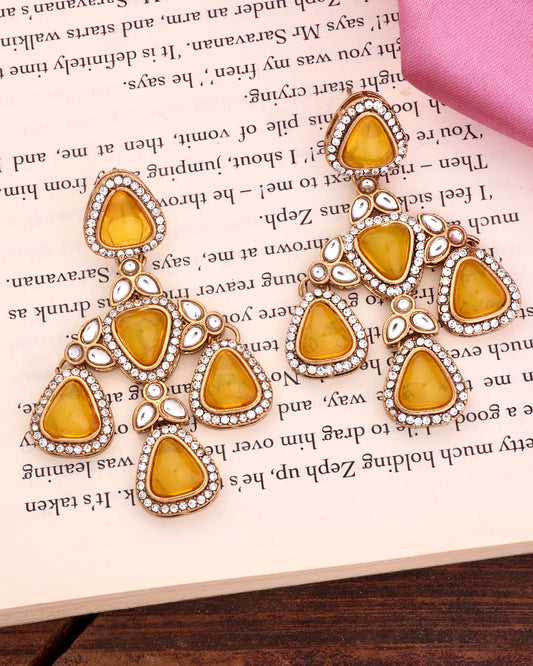Yellow Mishka Designer Earring