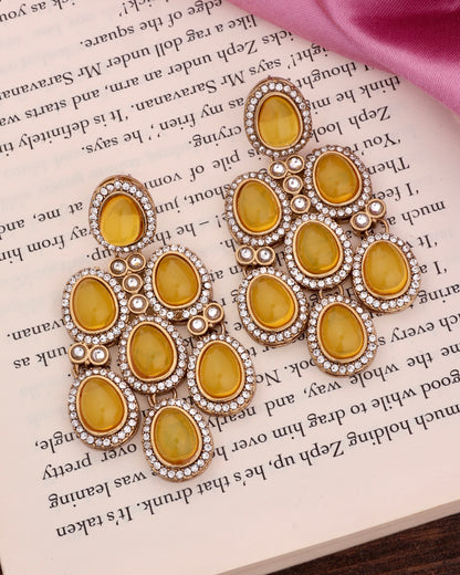 Yellow Tanvish Designer Earring