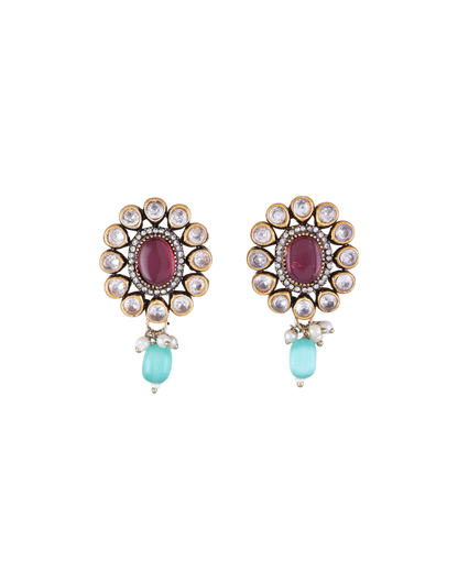 Onion Mint Alizeh Monalisa Antique Designer Stud Earring