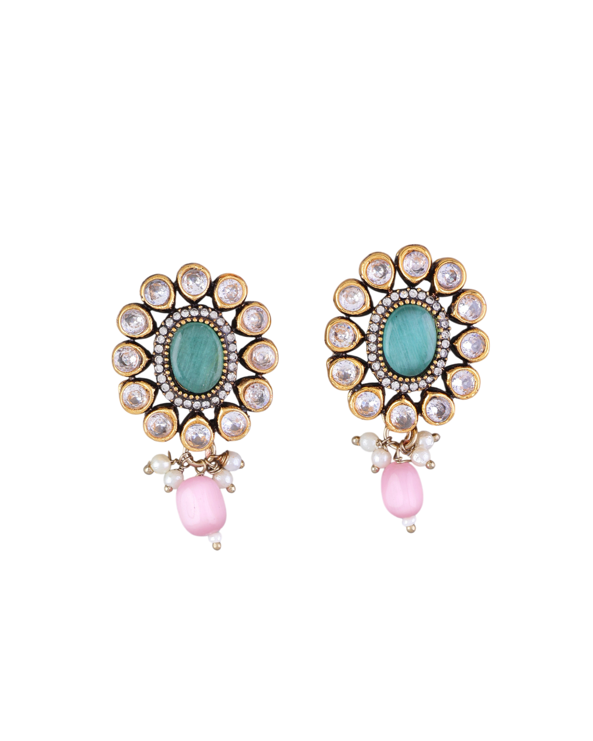 Mint Blush Alizeh Monalisa Antique Designer Stud Earring