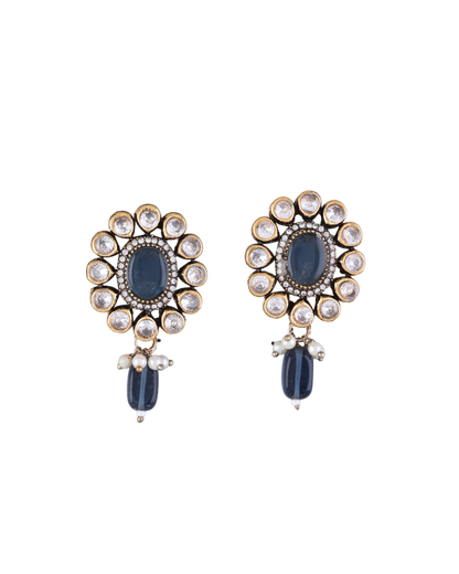 Blue Alizeh Monalisa Antique Designer Stud Earring