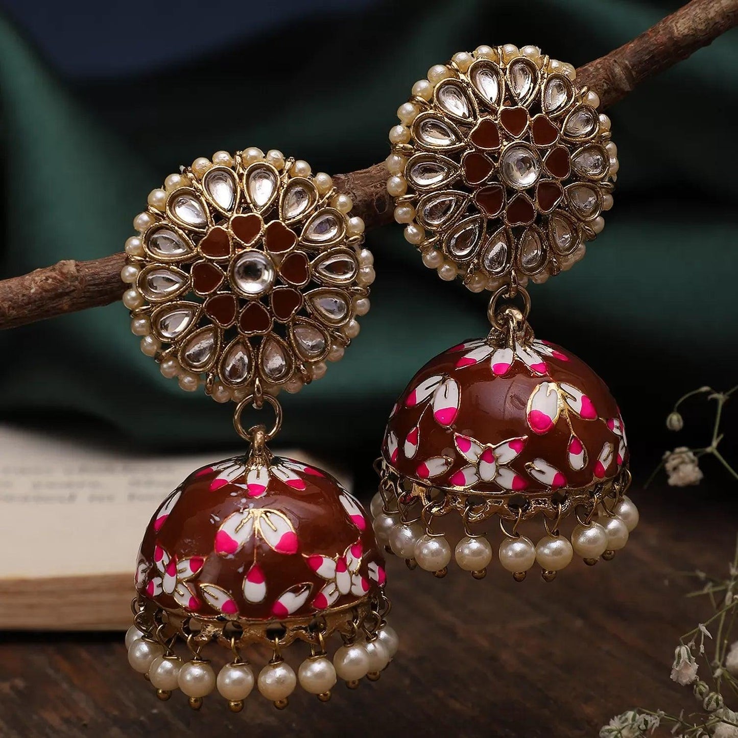 Maroon Nimrat Meena Jhumka