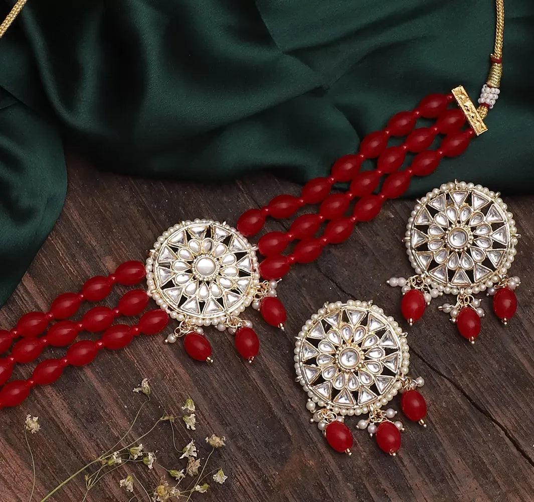 Red Arshi Choker Set