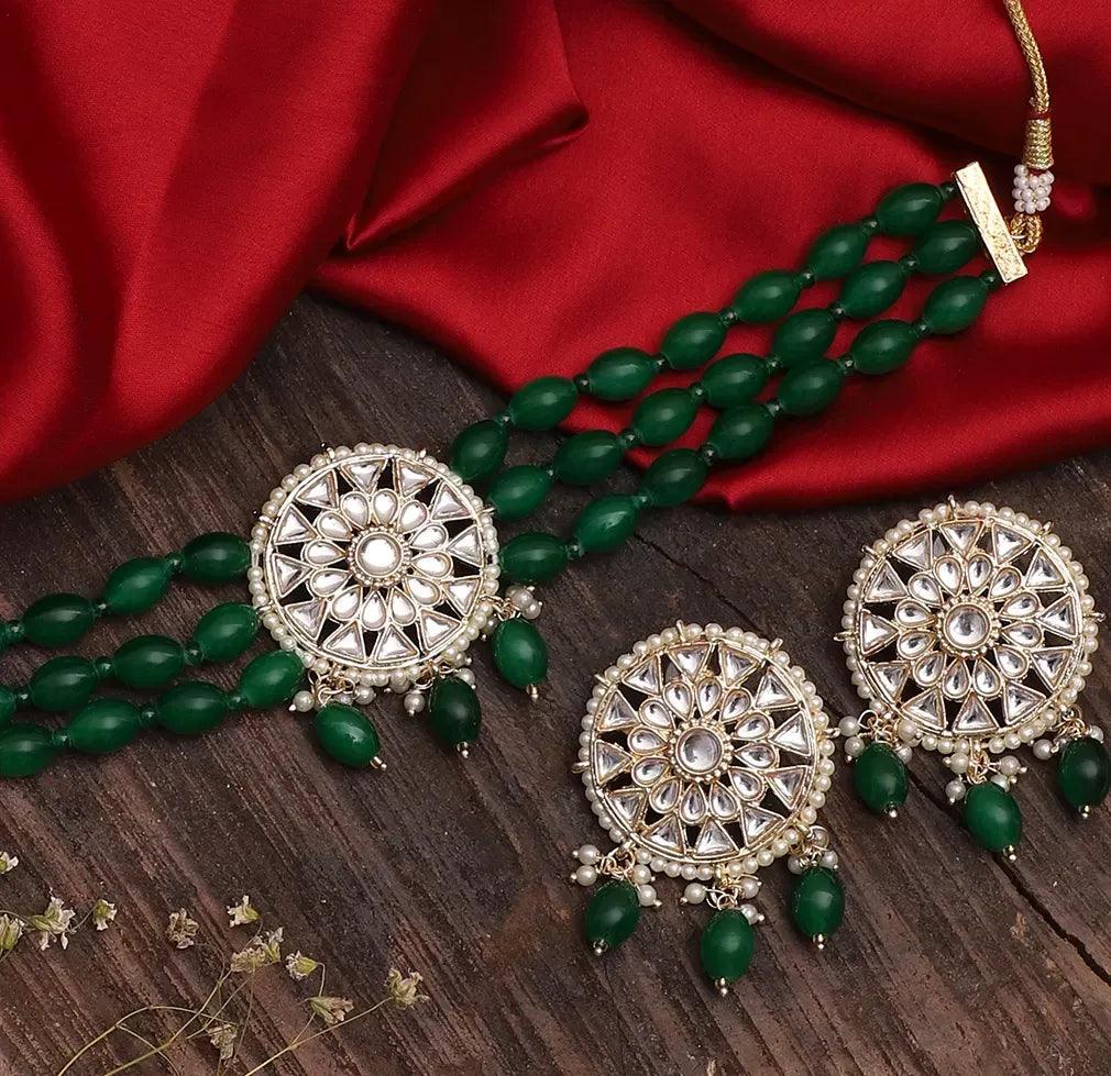 Dark Green Arshi Choker Set