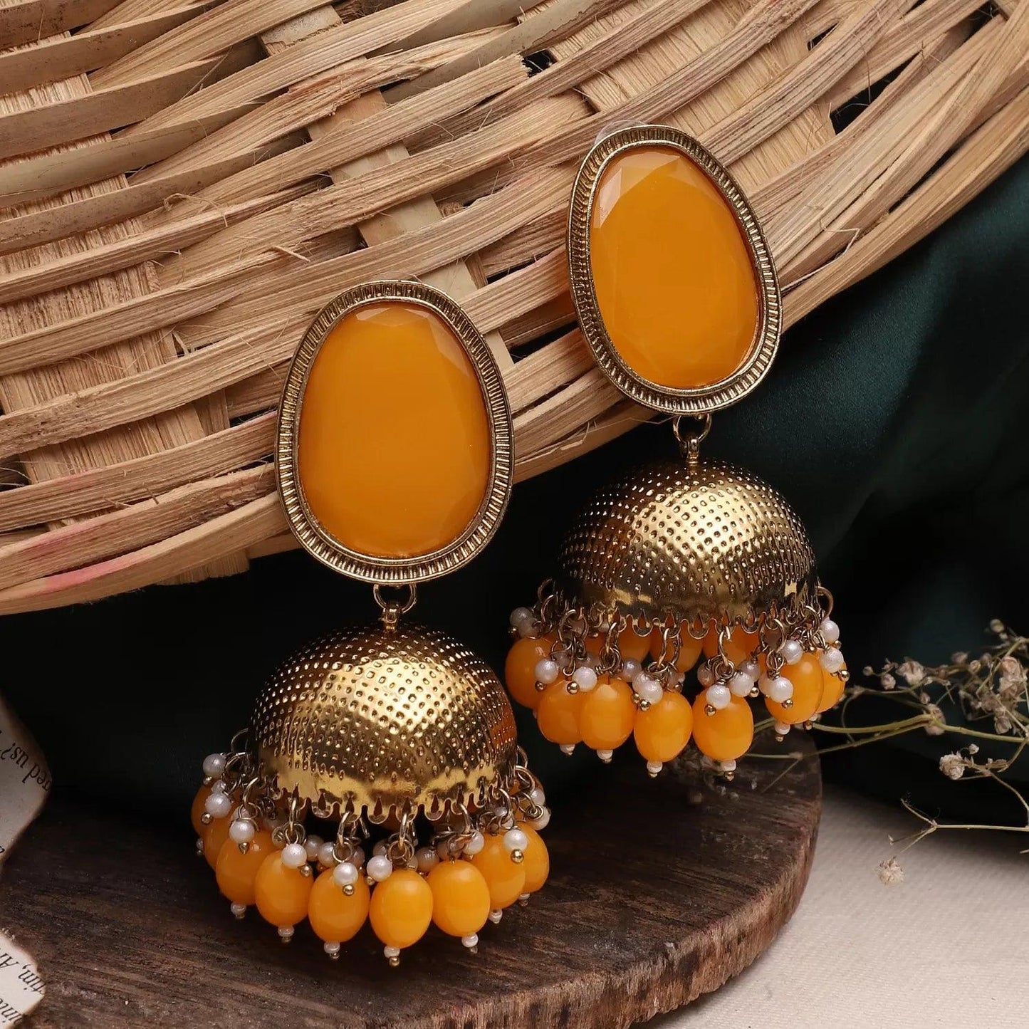 Yellow Nushka Jhumka