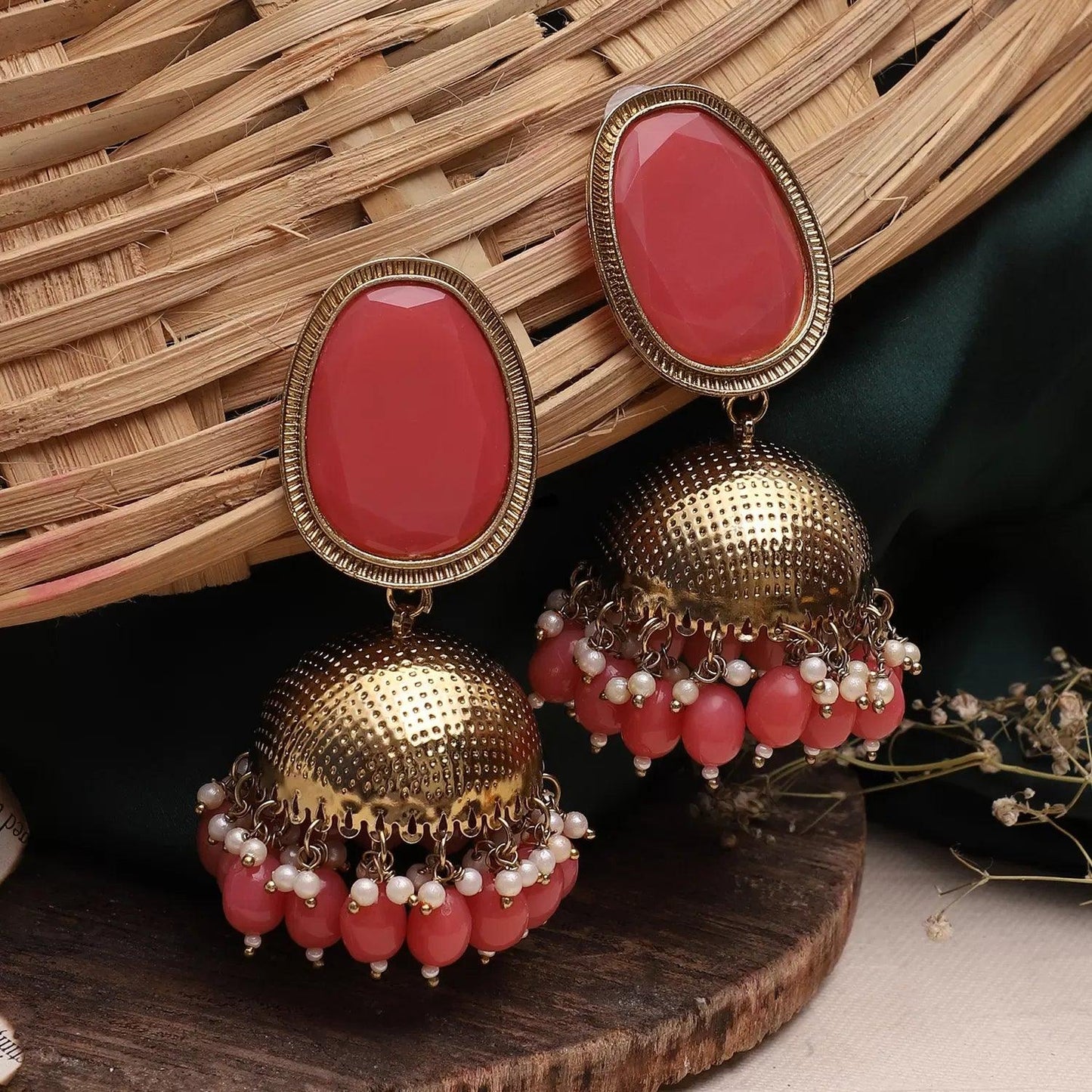 Coral Nushka Jhumka