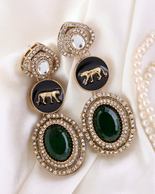 Emerald Iravya Premium Designer Zircone Polki Dupe Earring