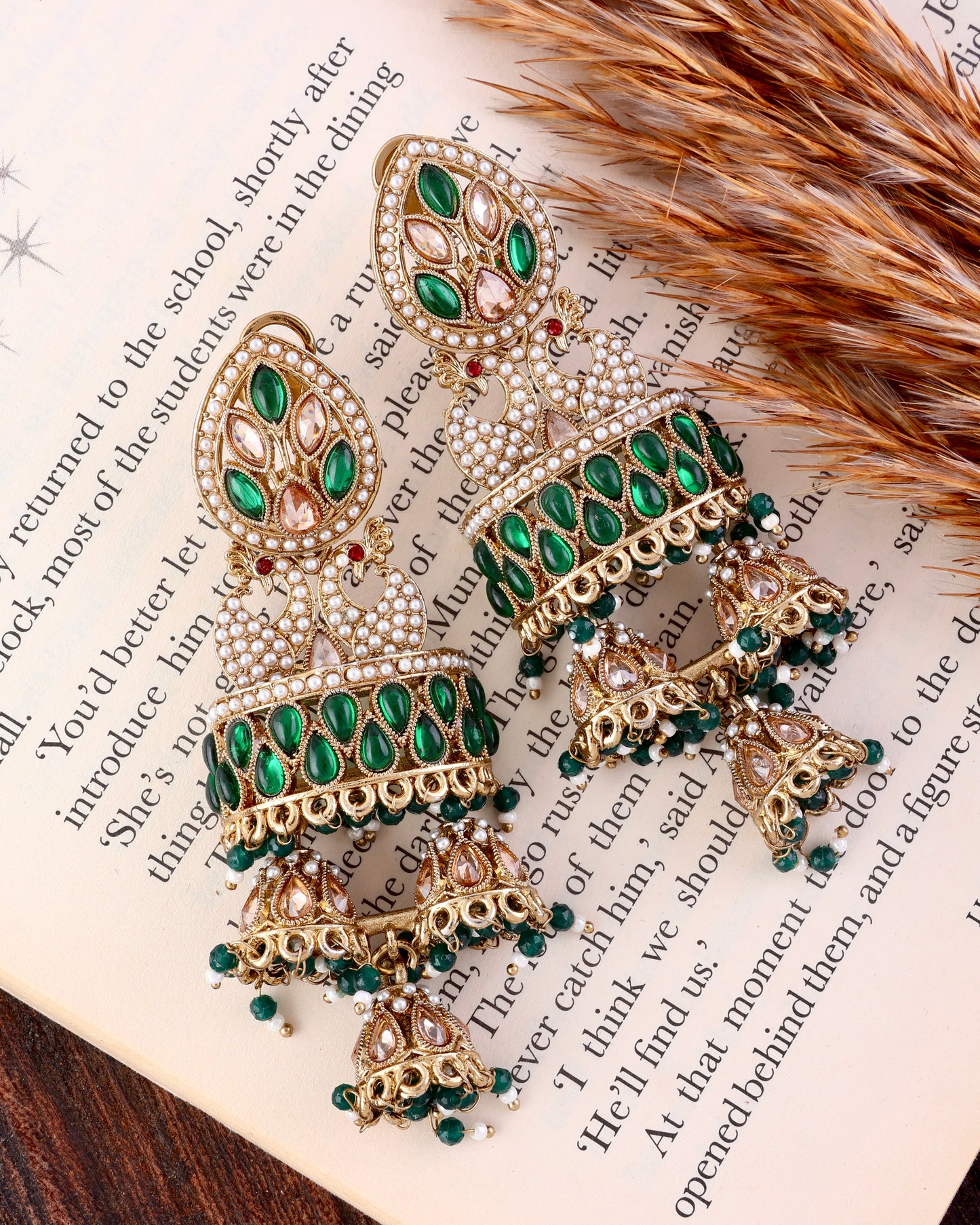 Green Sumaira Designer Peacock Earring